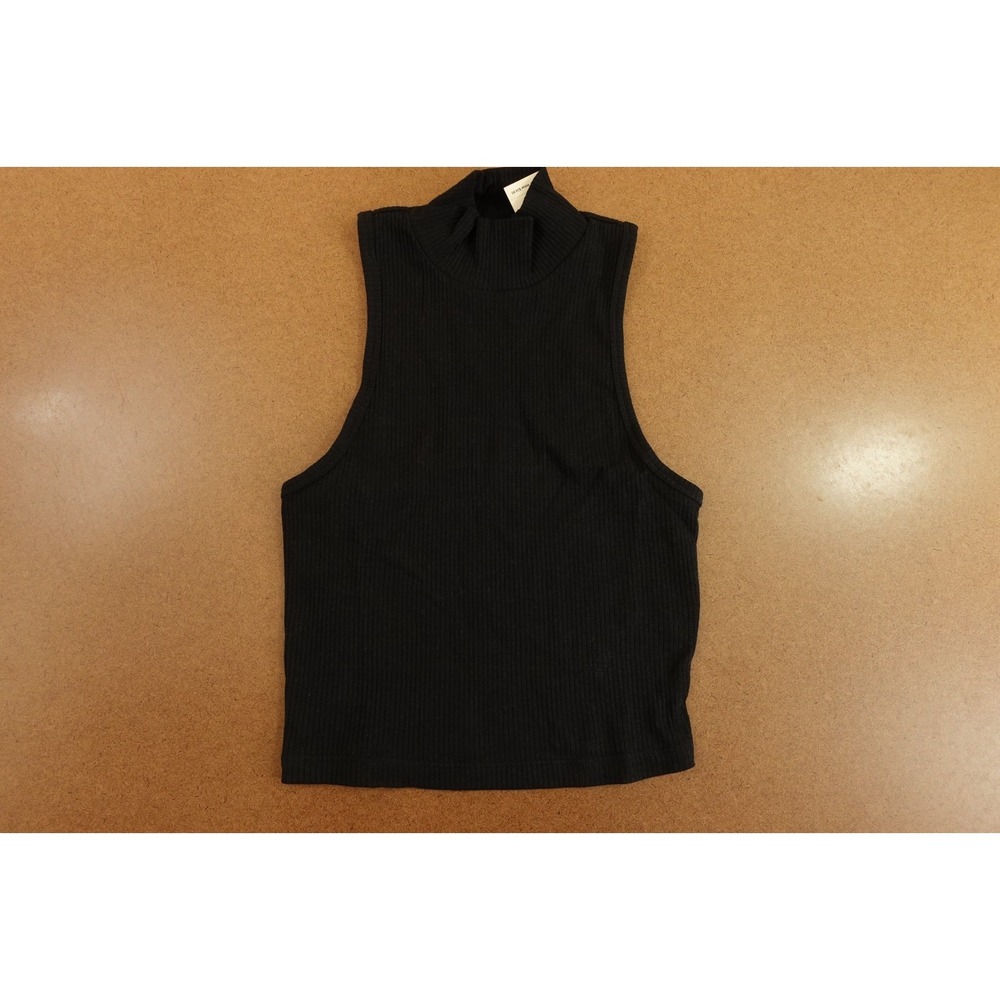 Aeropostale Womens X-Small Black Seriously Soft‎ Cropped Mock-Neck Tank Top NWT
